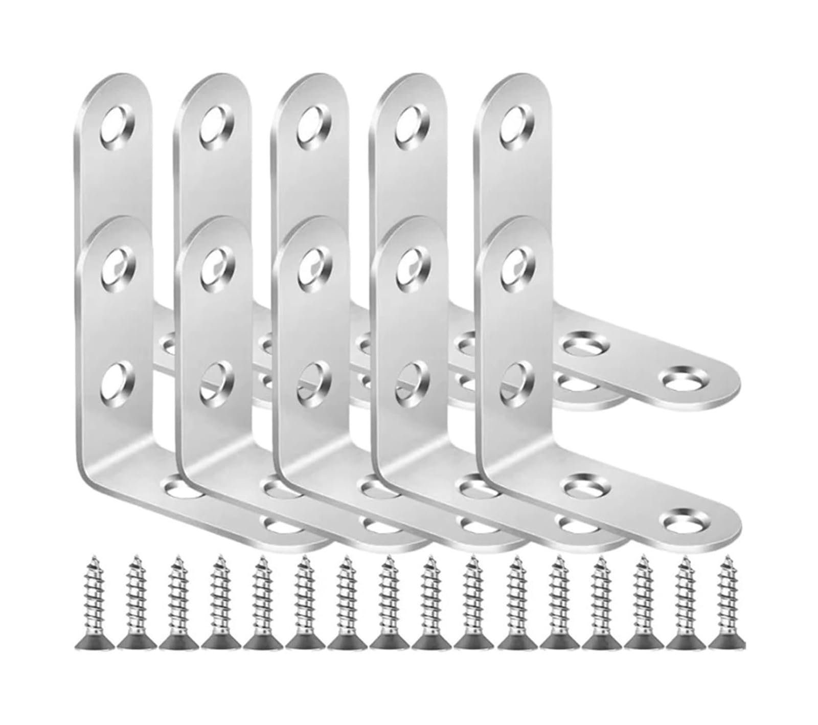 Angle Brackets, L Brackets Stainless Steel with Screws Corner Brace(10set-16x50mm)