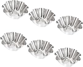 SHERCHPRY 12pcs Circle Stencil Cookie Sheet Pans Nonstick Oven Liner Tartlet Pan Mini Pie Tins Soy Dish Stainless Steel Lining Pudding Tart Mold Non-stick Tart Pans Stainless Steel Tart Pans