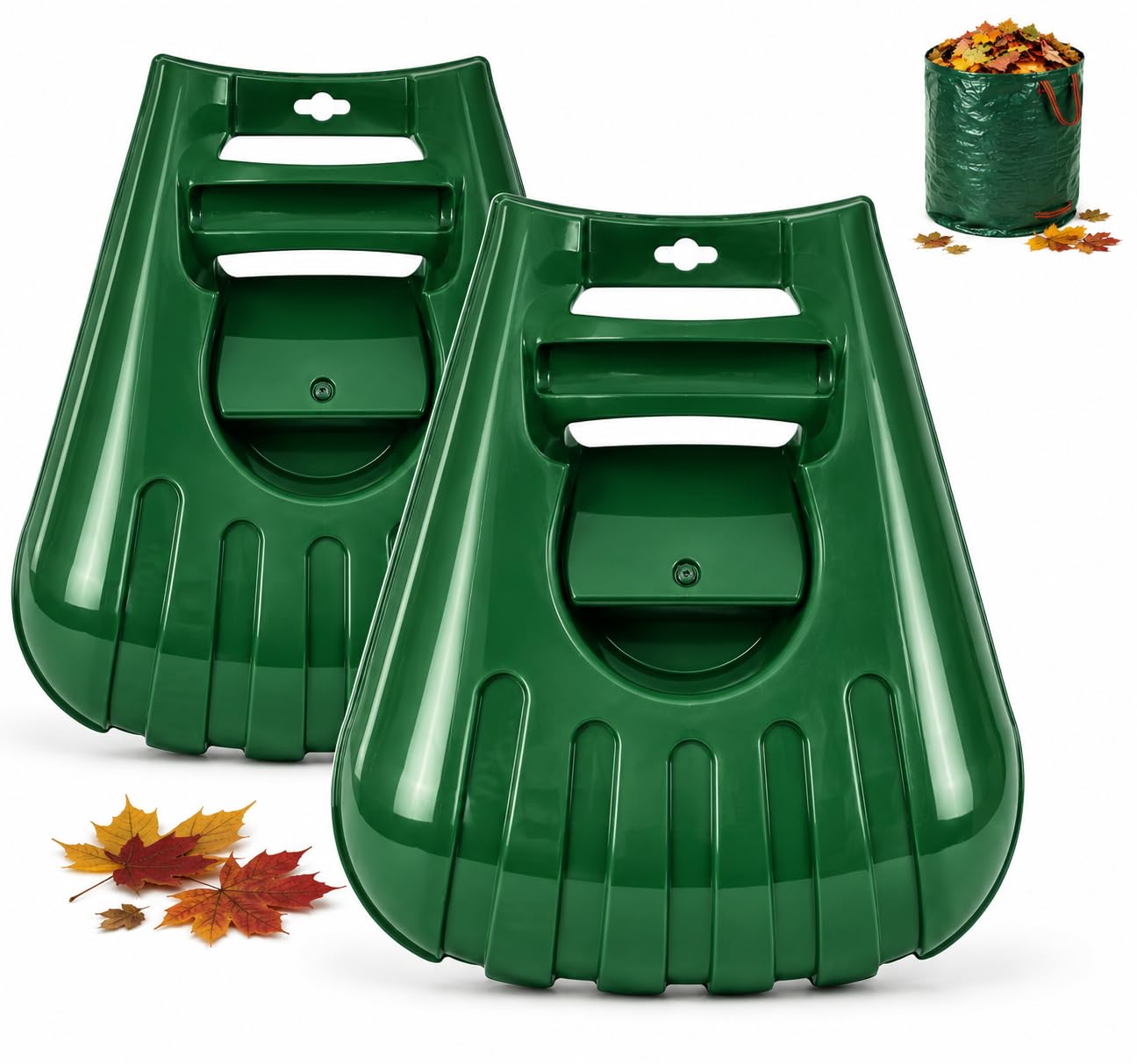 Gardenised Borsa per foglie pieghevole autoportante da 72 galloni con manico e paletta robusta per foglie, rastrello portatile per tagliare erba da giardino, per la cura del prato e la pulizia esterna