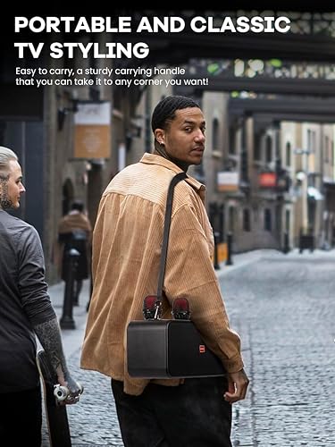 Miniatura 6 de BONAOK Máquina de karaoke para niños y adultos, altavoz Bluetooth portátil con dos micrófonos inalámbricos, luz LED para fiestas interiores y