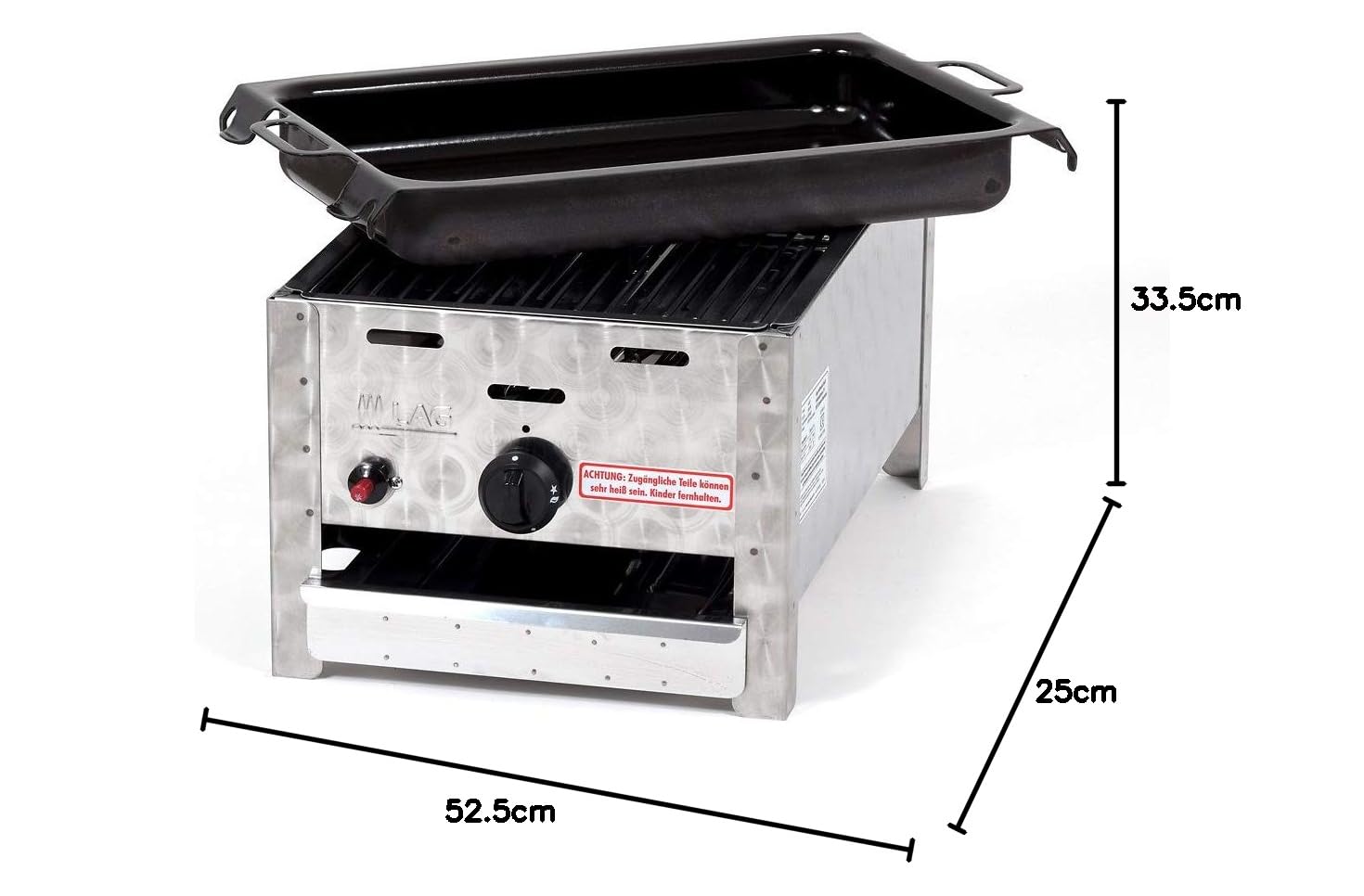 Gasgrill-Kombibräter 3,65 kW mit Grillrost und emaillierter Stahlpfanne 1-flammig Gasgrill Grill Gastrobräter Profigrill Verein