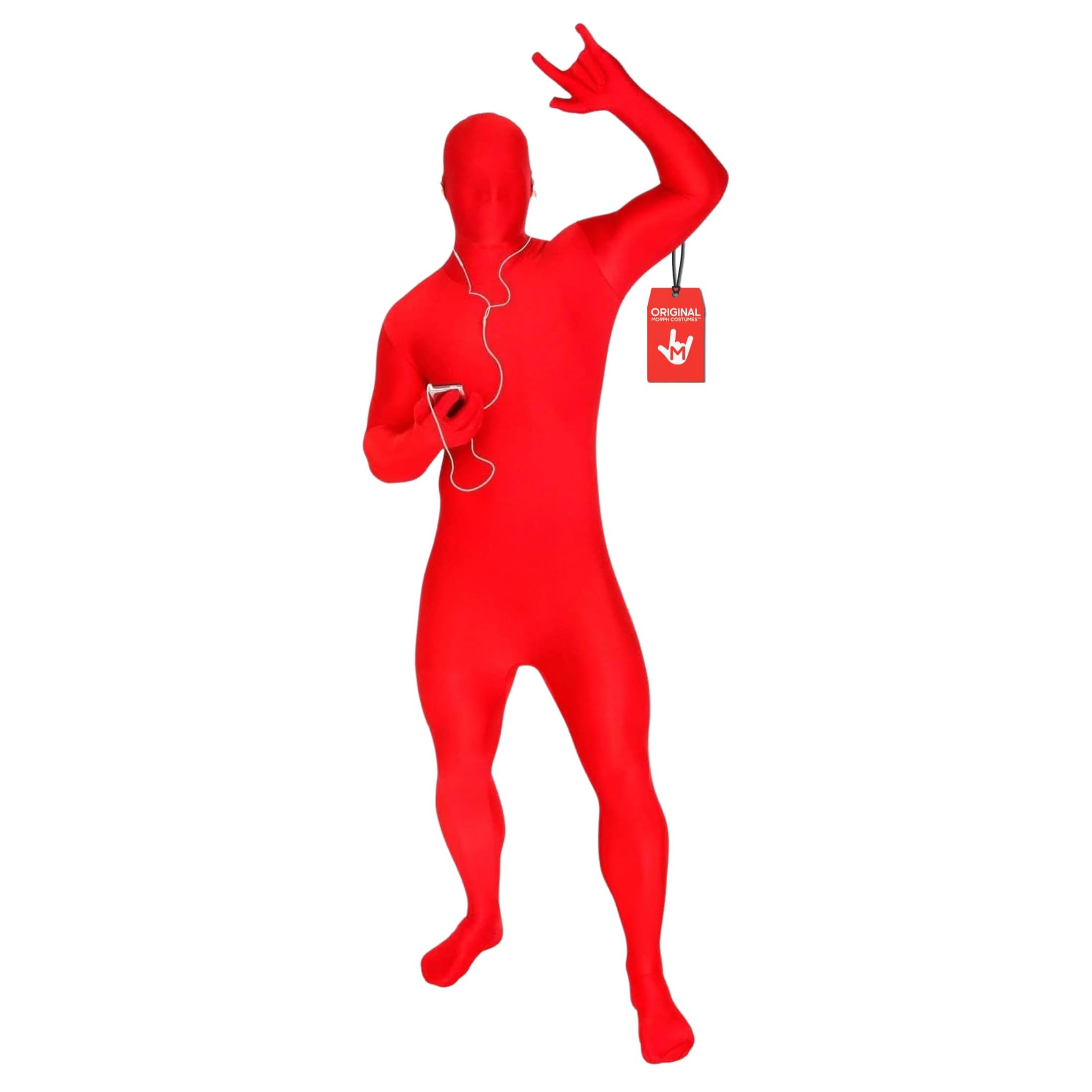 Morphsuits Men's Red Adults Msuit Second Skin Halloween Fancy Dress Costume - Size Xxlarge - 6'2-6'9 (188Cm-206Cm)