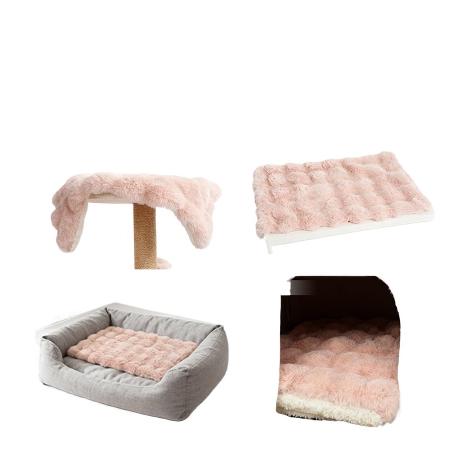 Alfombrilla cálida para arena para gatos y manta para dormir, cama suave para gatos y perros (2XL, caqui)