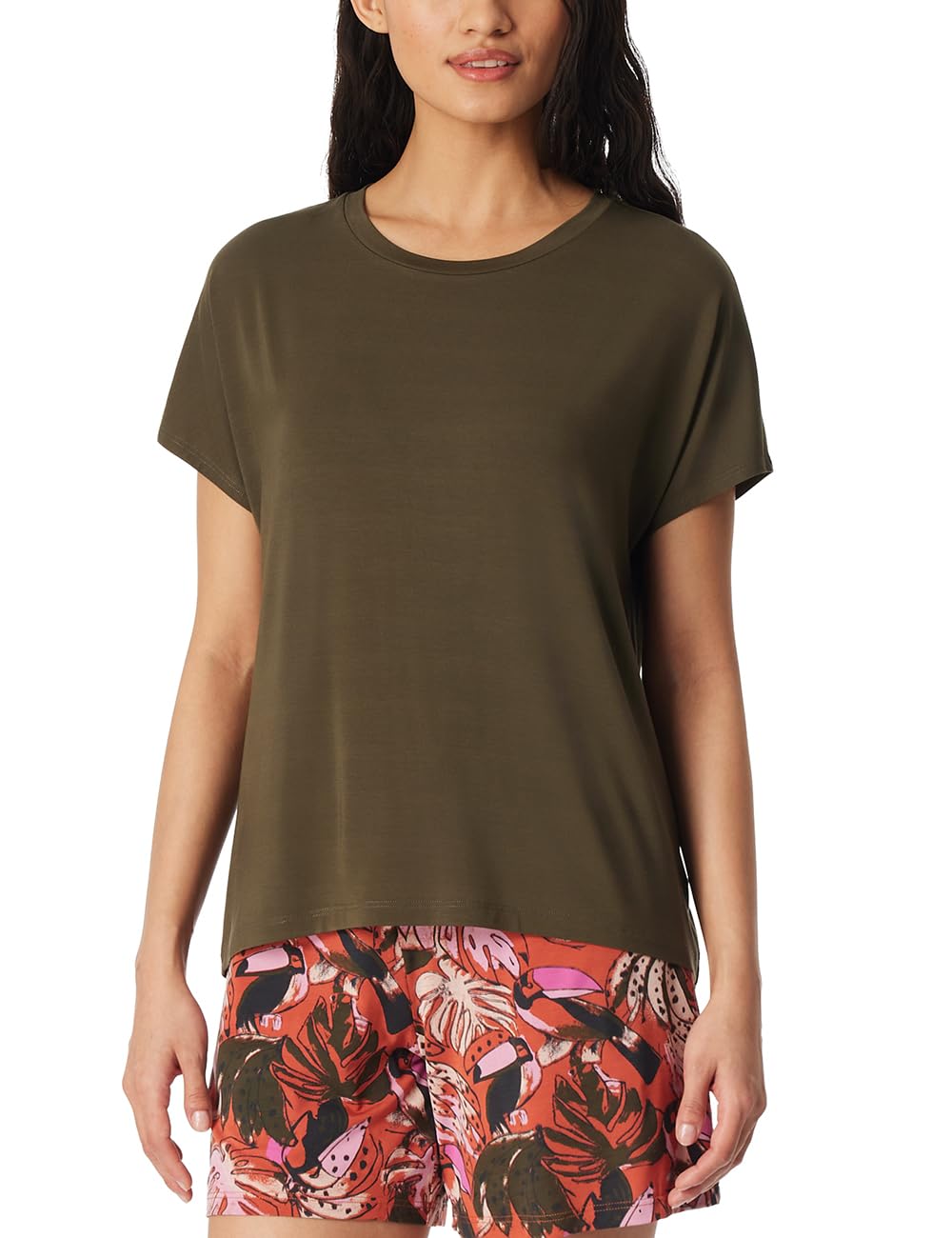 Schiesser Damen Schlafshirt Kurzarm Modal - Mix + Relax