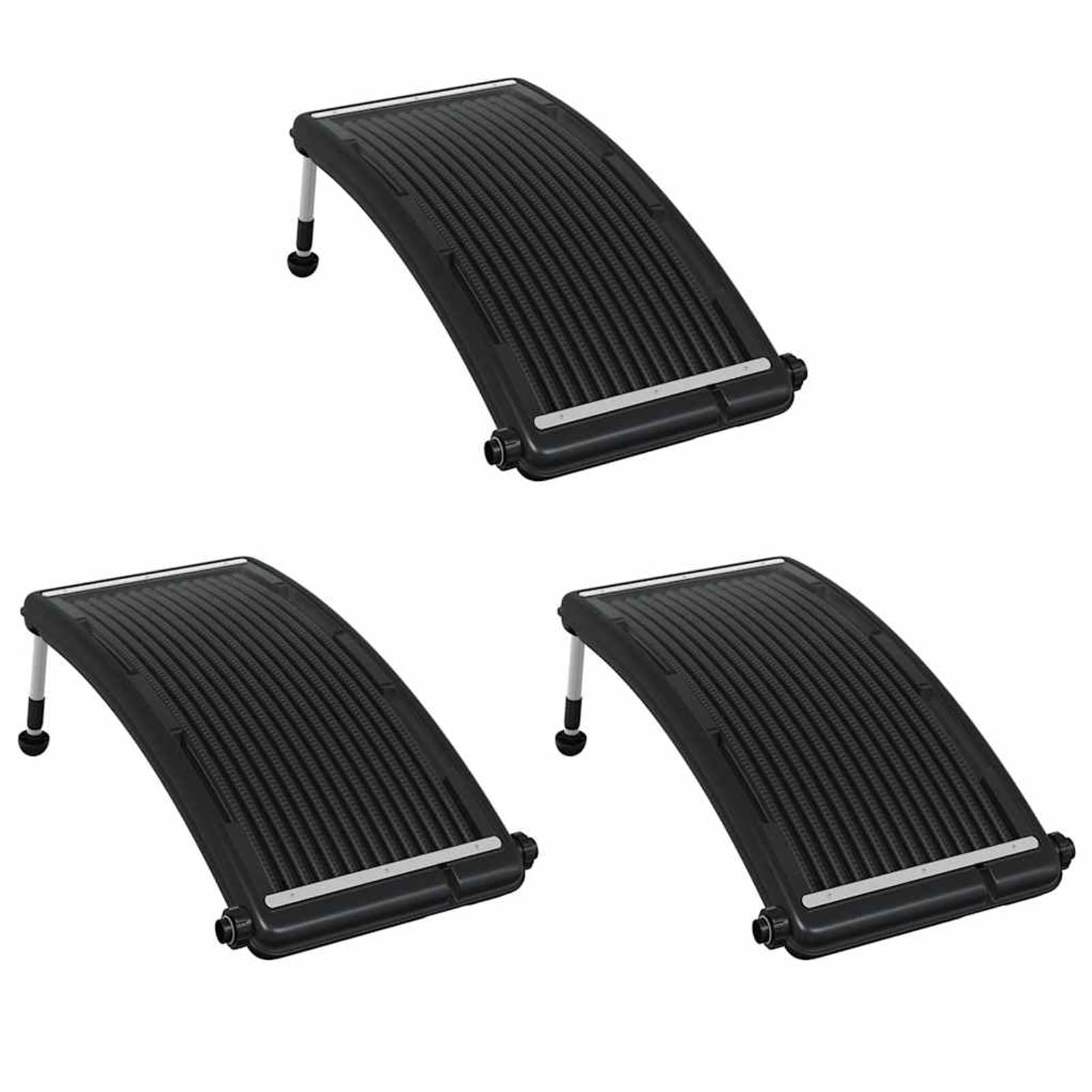 Gecheer Pannelli Solari Termici per Piscina, Riscaldatori Solari Curvi 110x65 cm in HDPE PC Alluminio, di Riscaldamento per Piscine Fuori Terra