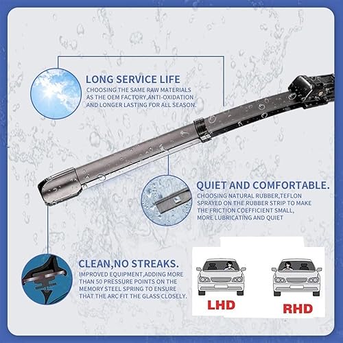 Miniatura 3 de Escobillas para limpiaparabrisas delantero y trasero para Cupra Formentor 2020 2021 2022 2023 VZ5 VZ5, limpiaparabrisas, accesorios de automóvil