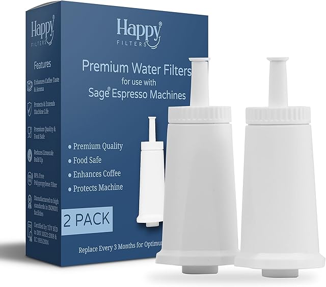 2 x Water Filters for UK Sage Coffee Machines | Happy Filters | Barista, Bambino, Oracle, Dual Boiler, Duo-Temp | SES / BES Models