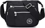 WITERY Sac à main en nylon pour femmes - Sac à bandoulière à fermeture éclair étanche