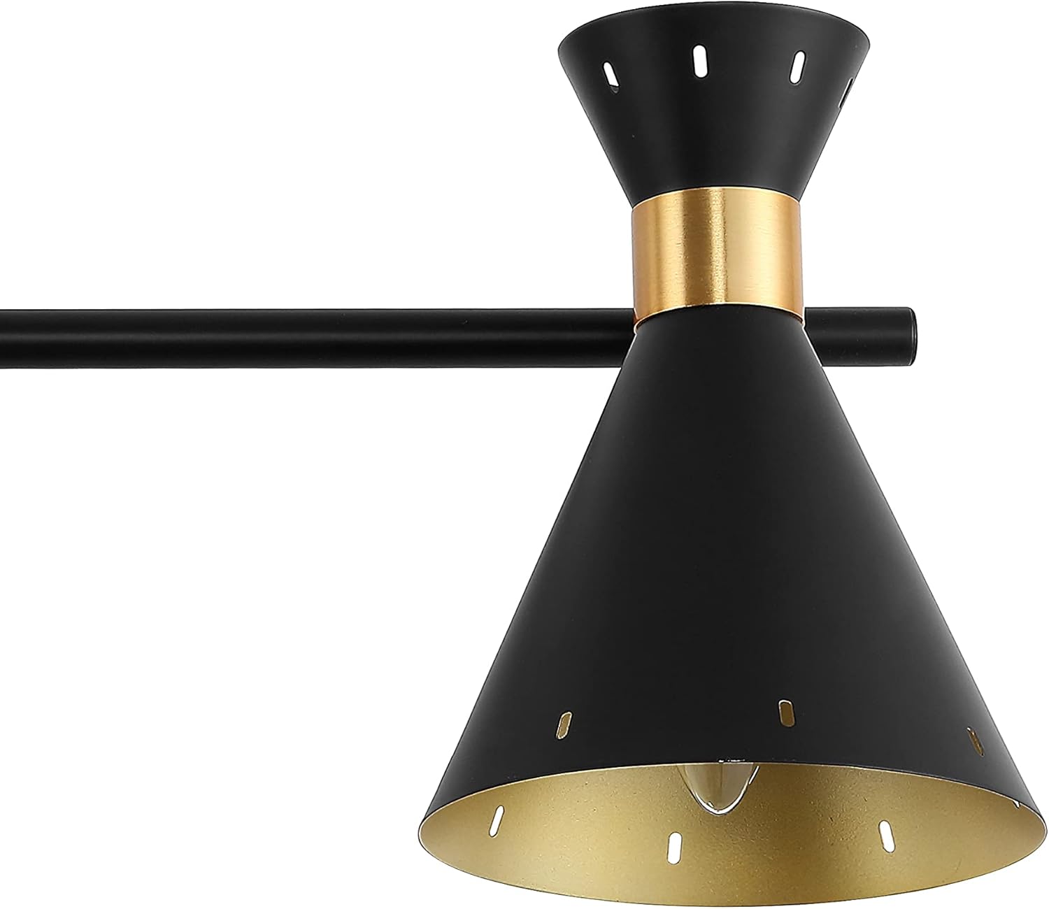 Eyely EYL9905A Cursive 30.5" 3-Light Iron Retro Contemporary LED Track Light for Dining Room,Kitchen and Living Room, Modern, Transitional, Black/Gold