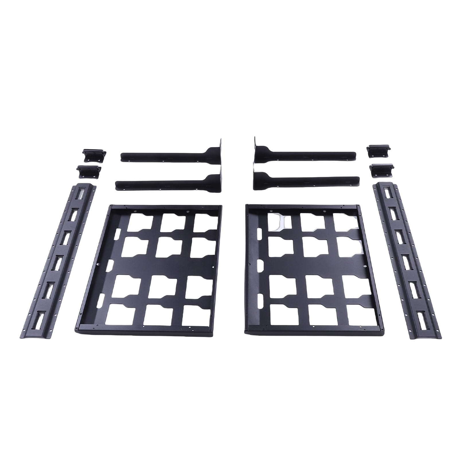Scaffale per Piastre di Montaggio per Cassetta degli Attrezzi, Ripiani per Montaggio a Parete in Acciaio Al Carbonio, Kit di Scaffalature per 2 Ripiani per Deposito in Garage per Camion