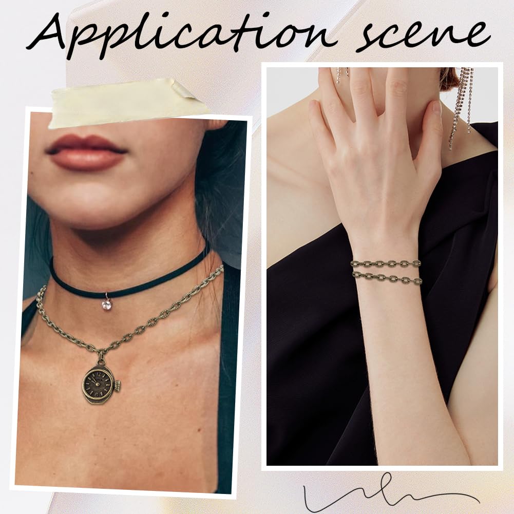 Brass Chain 32.8Feet/ 10m Antique Bronze Chain Bulk Brass Cable Curb Chains  For Paper Chains Vintage, image size:1001x1001