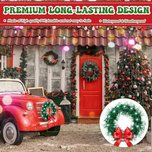 Couronne de Noël pour voiture à LED décoration de calandre extérieure