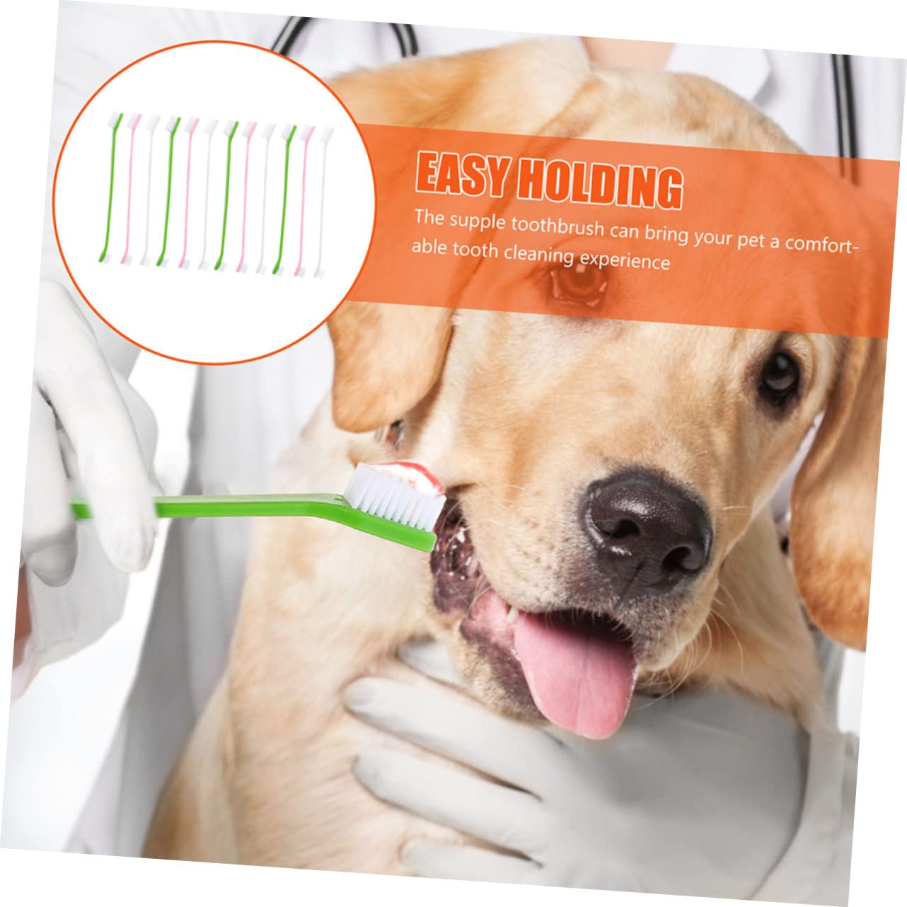 balacoo 12pcs Dog Toothbrushes Pet Toothbrushes Dual Head Toothbrush Set for Dogs Puppies Small Animals Soft Bristles Pet Oral Toothbrushes Toothpaste