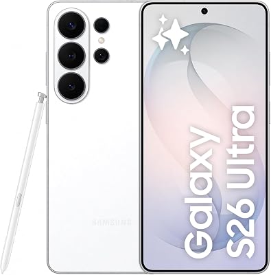 Samsung Galaxy S26 Ultra, 512GB, Smartphone con Galaxy AI, Cámara 200MP, 12GB RAM, Batería 5000mAh, Garantía del Fabricante 3 Años+1 Año Extra, Color Blanco (Versión Española)