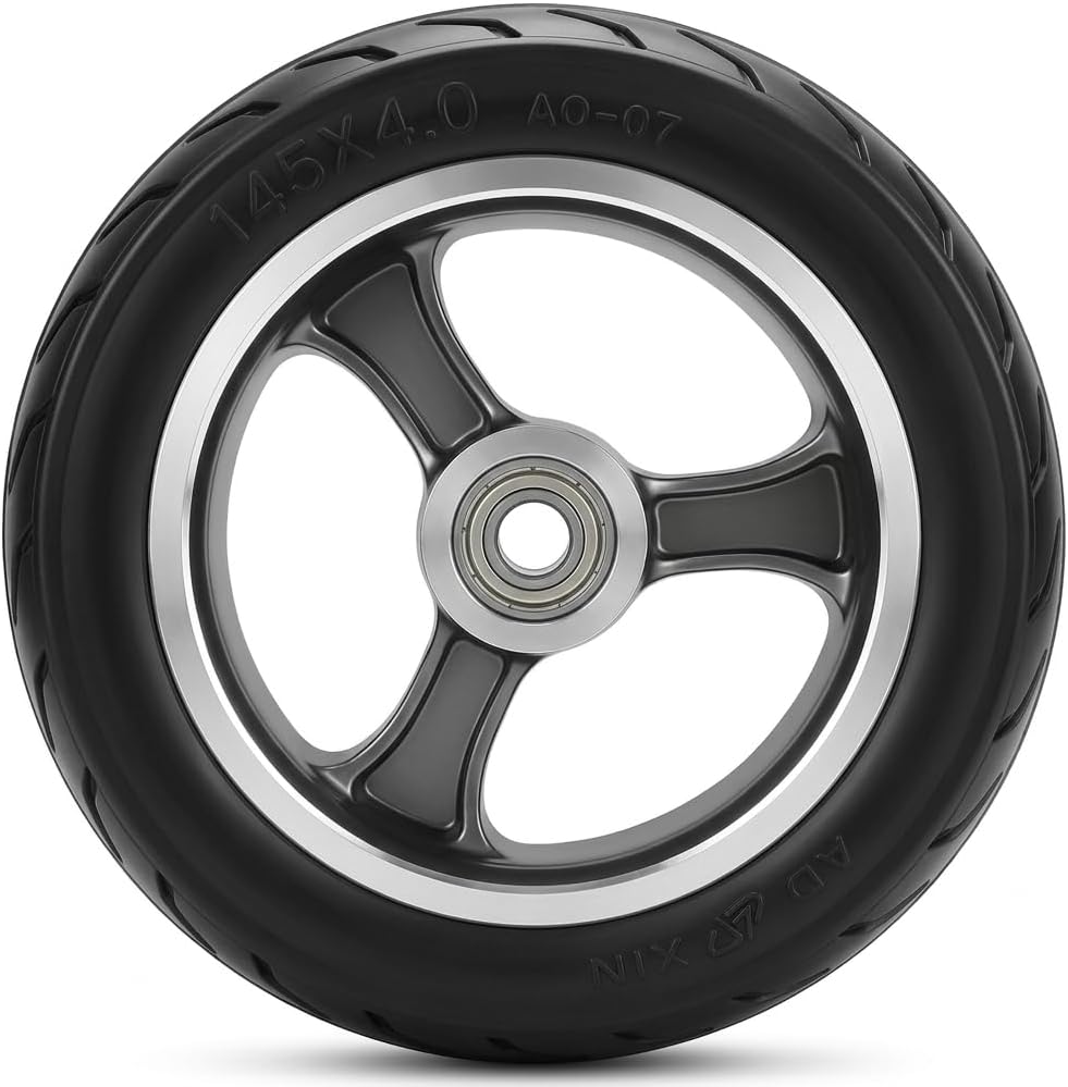 Solid Tire Wheel, 6 Inch Solid Run Flat Tire Wheel Set for Electric Scooters, Children Trolleys