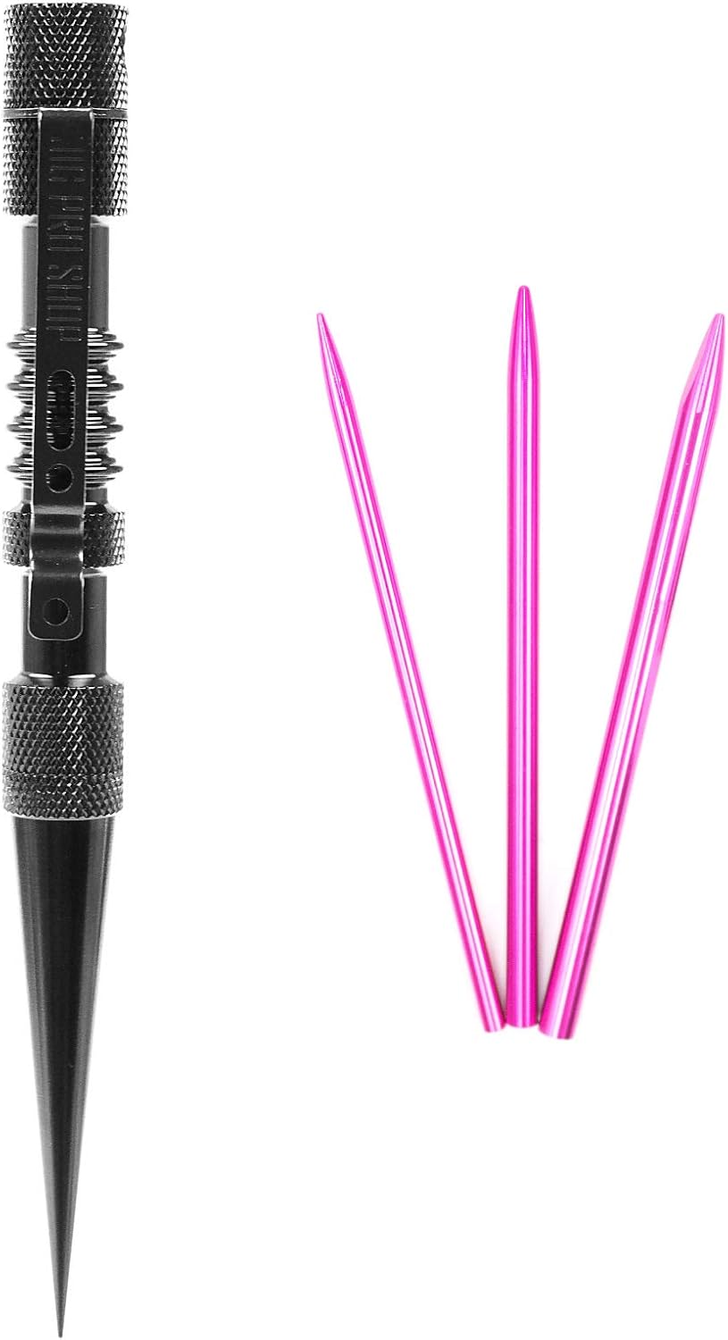 PARACORD PLANET – Black Knotter’s Tool Kit with Black Needles – Diamond Knurled – 3 Different Size Metal Stitching Needles (Black)