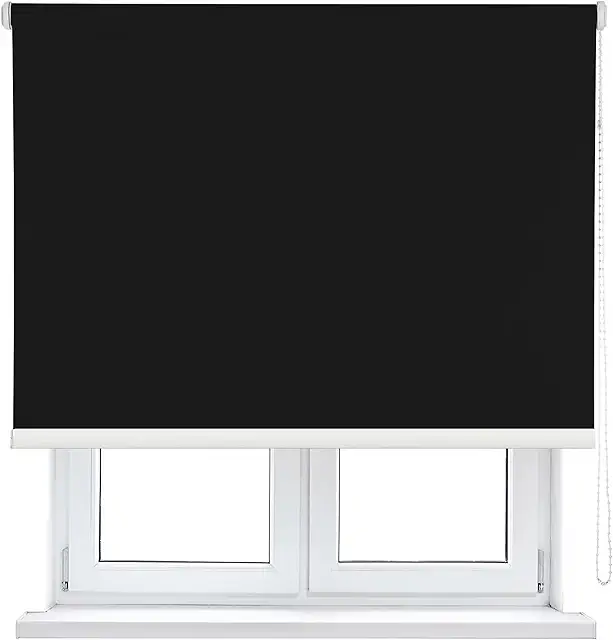 Persiana Enrollable Exterior Estor Translúcido Liso 120x200cm Negro - Resistente Humedad UV