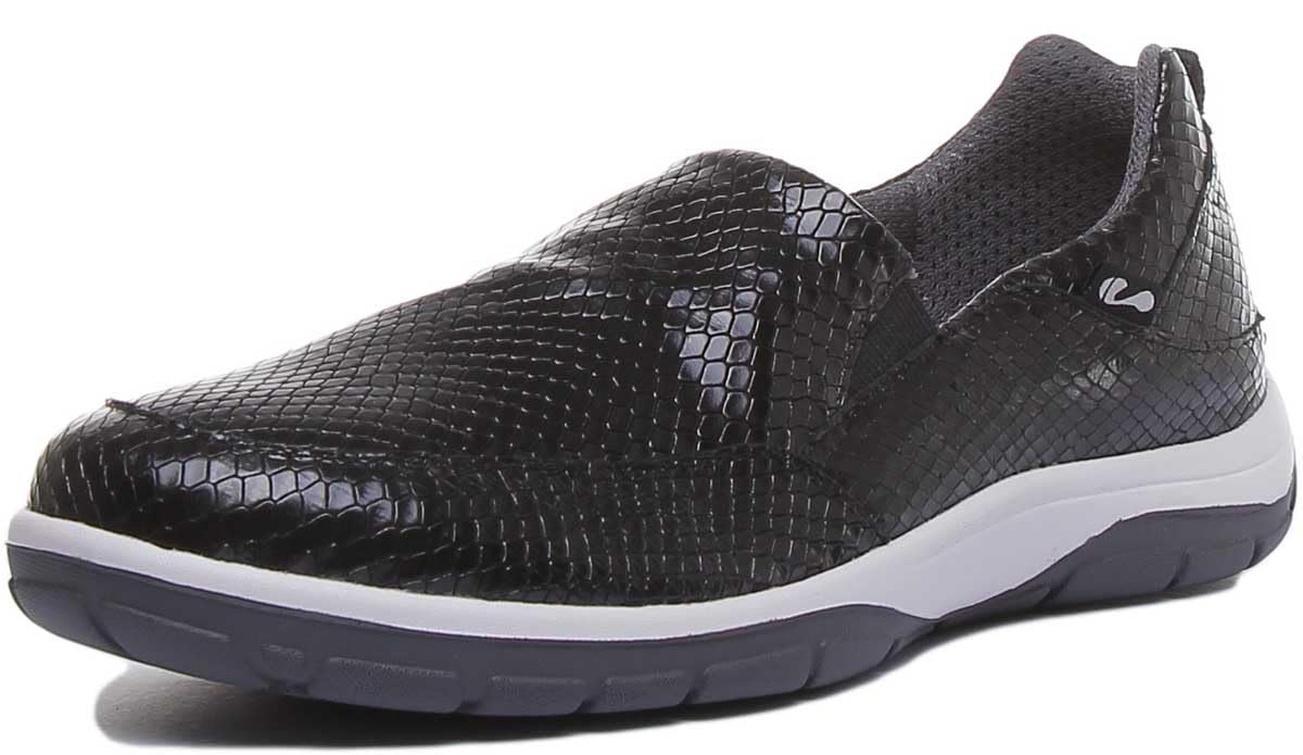 Strive FootwearFlorida Orthotic Active Shoe (UK 3, Black Lizard Skin)