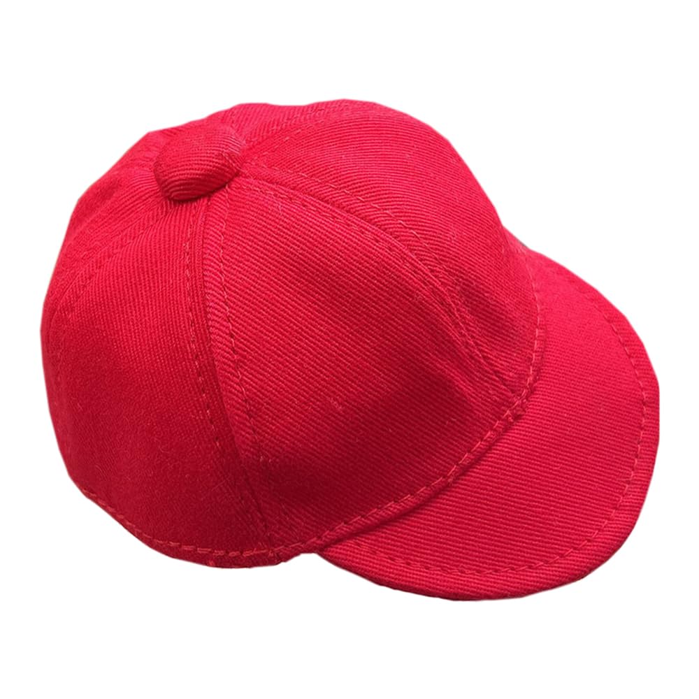 niannyyhouse Plush Doll Baseball Cap Clothes, for 10cm-15cm Plush Dolls, Dress Up Accessory (Red)