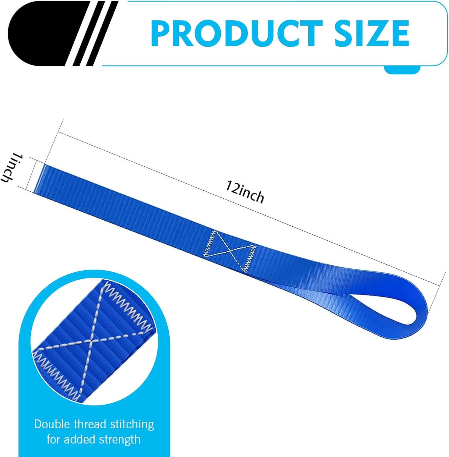 8 PCS Loop Tie Down Straps, 1.0 x 11.6 Inches Heavy Duty Motorcycle Handlebar Straps, Universal Automotive Cargo Fixing Auxiliary Straps for SUV Truck Bike ATV RV (Blue)