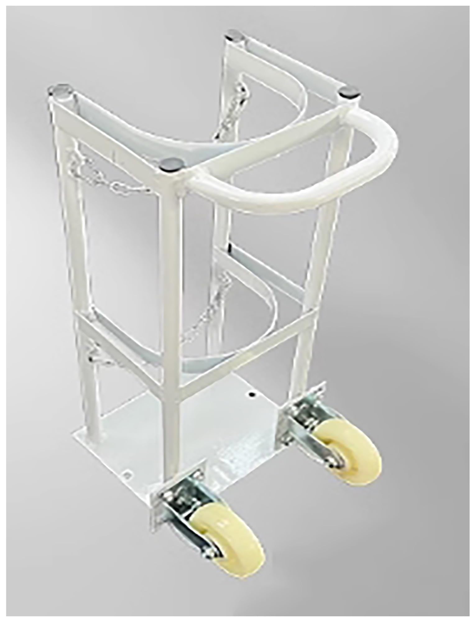 ASerZenith Oxygen Tank Cart, Rolling Cylinder Holder, Vertical Storage Rack For 40L Tanks, Durable Gas Cylinder Carrier, Portable Oxygen Tank Trolley,Cream-100X34X30Cm
