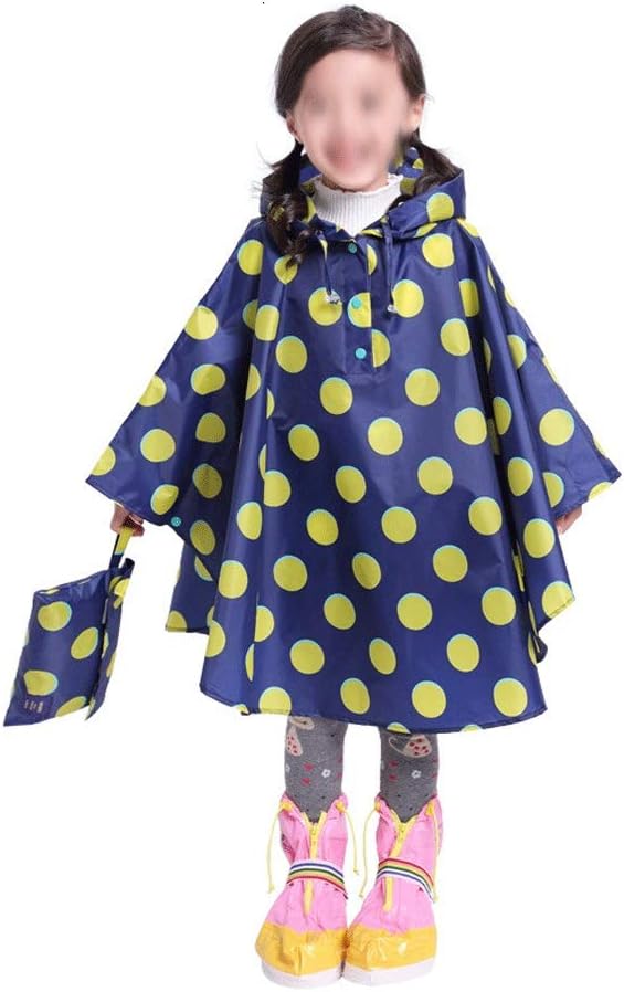 Trench Coat Raincoat Children Cloak Type Rain Poncho for Kids Waterproof Rain Coat for Boy Girl Breathable Rainwear(M)