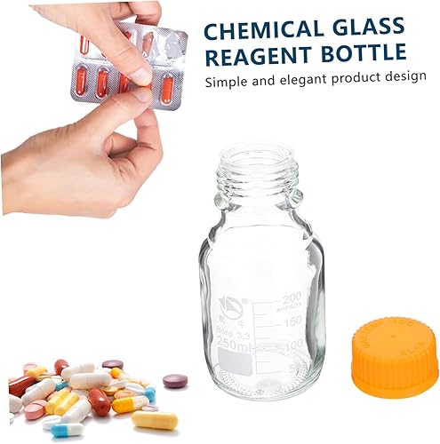 Miniatura 4 de SOLUSTRE Botella de reactivo Botella de sellado de líquido transparente Muestra de laboratorio Muestra de botella Contenedor de sellado de muestra