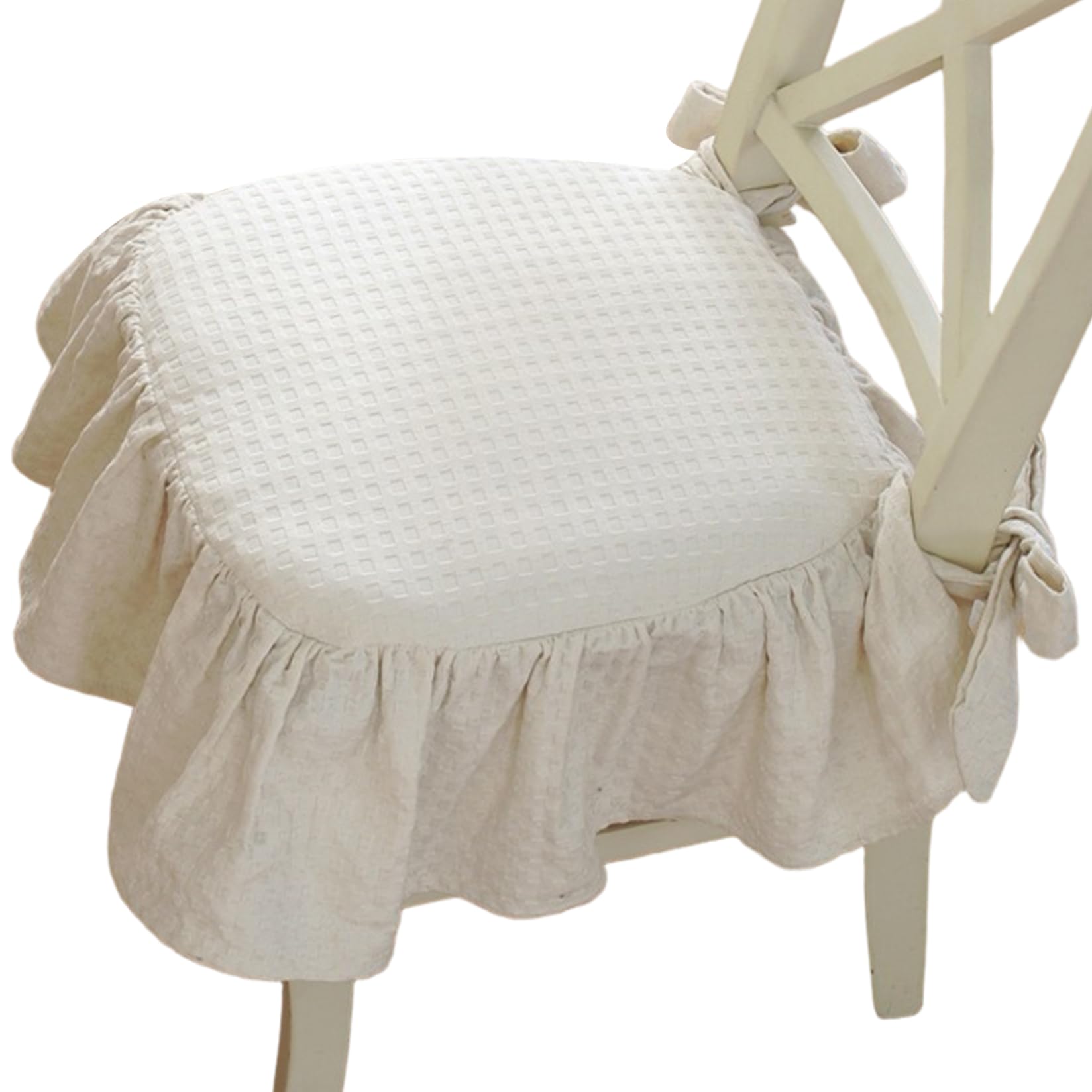 Rüschen- 43 2 x 45 7 cm schäumte Baumwolle Esszimmer mit rutschfestem Band abnebares waschbares Sitzpolster mit Reißverschluss