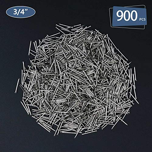 Image of JEGONFRI 900PCS 3 /4 inch Nickel Flat Head Nails for Hanging Pictures & Woodwork | Premium Carbon Steel Build, Rust-Resistant Nickel Finish, Consistent Size & Strength