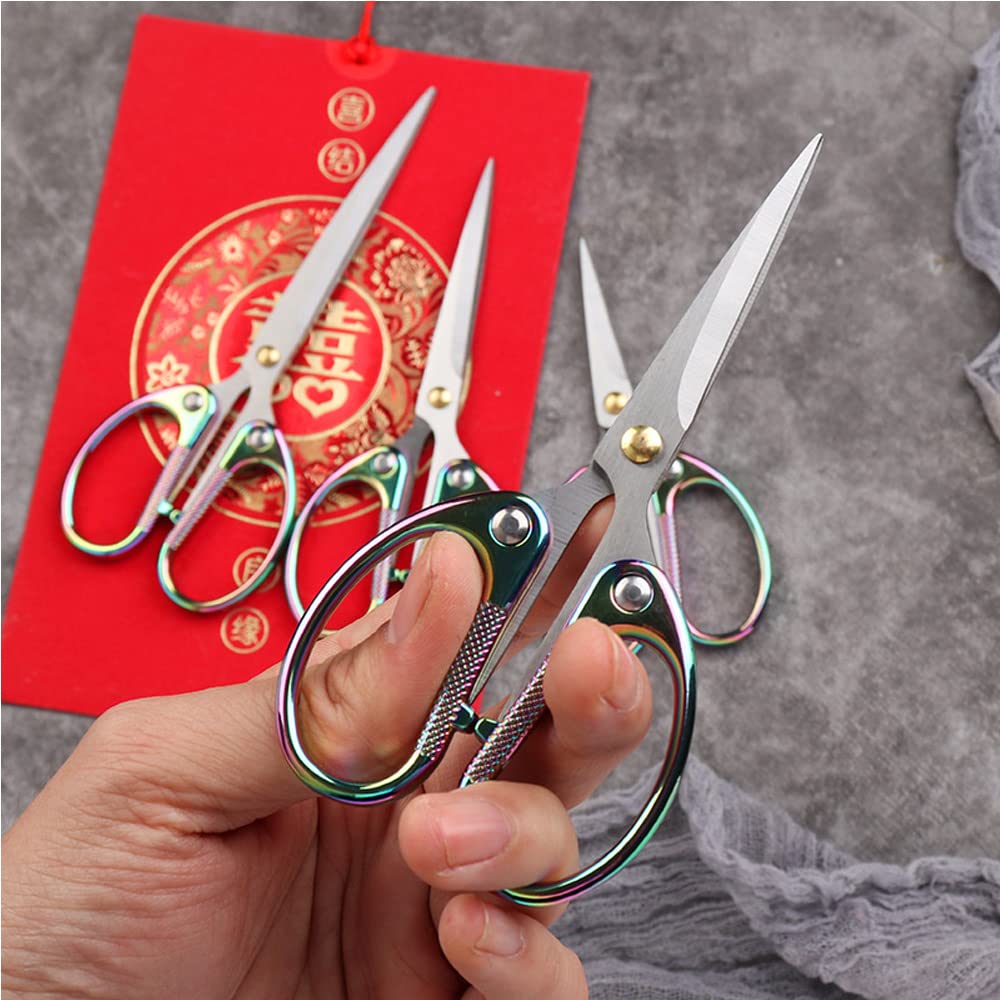 Tijeras de oficina, tijeras de cuchilla ultra afiladas, tijeras afiladas, resistentes para oficina, hogar, escuela, suministros de manualidades, tijeras multiusos, 5 pulgadas, coloridas