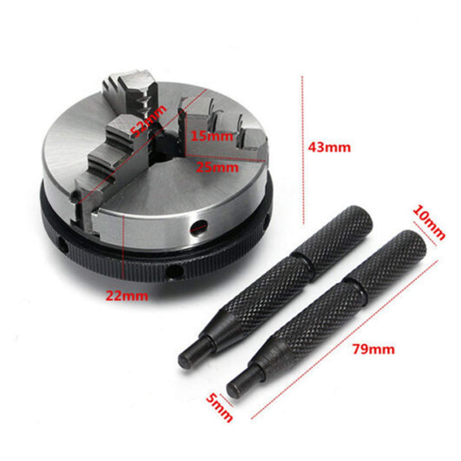 Portabrocas De Torno, 50 Mm Mini 3 Mordazas Autocentrante Reversible M14 Montaje De Rosca Torno Chuck Manual K01-50 Herramienta De Energía Eléctrica Chuck Autocentrante