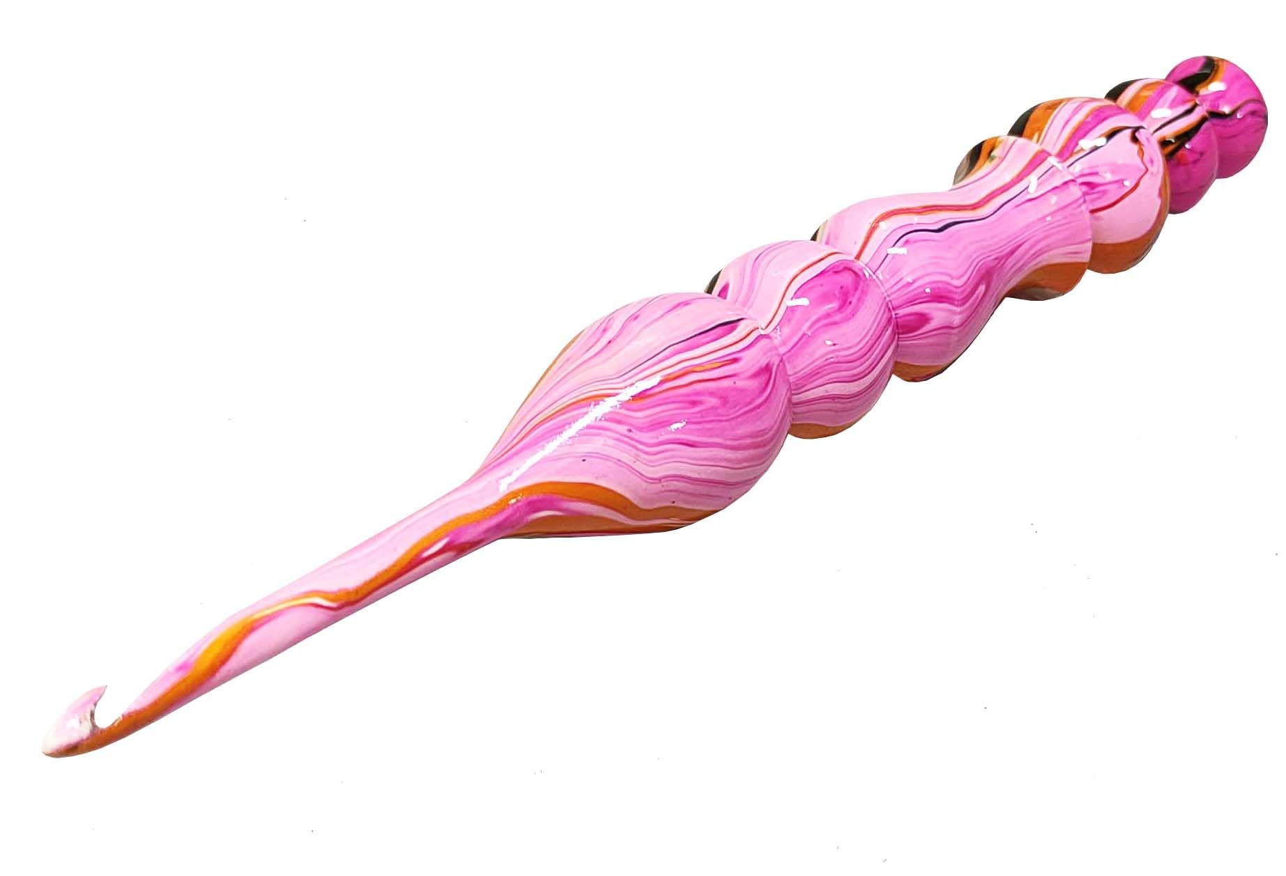 Wooden Crochet Hooks for Arthritic Hands - Various Sizes 4mm, 4.5mm, 5mm, 5.5mm - Crochet Hooks Set for Crocheting & Knitting - Ergonomic Soft Grip Handles - Gift for Her Multi Resin Shaded(5mm)