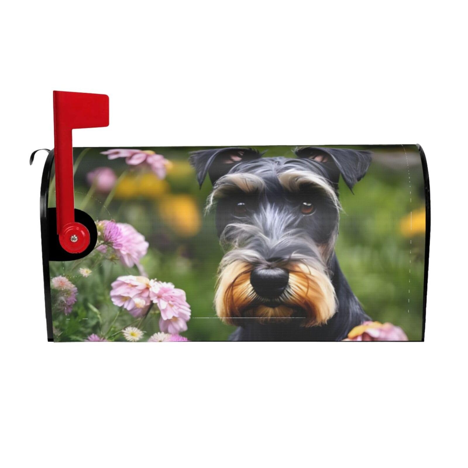 Schnauzer Print Mailbox Cover Wraps Post Letter Box Cover Decor For Outside Garden Yard Farmhouse Home