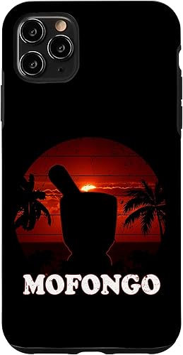 iPhone 11 Pro Max Funny Puerto Rico Alimentos Mofongo Pilón Palmeras Sunset estuche de regalo