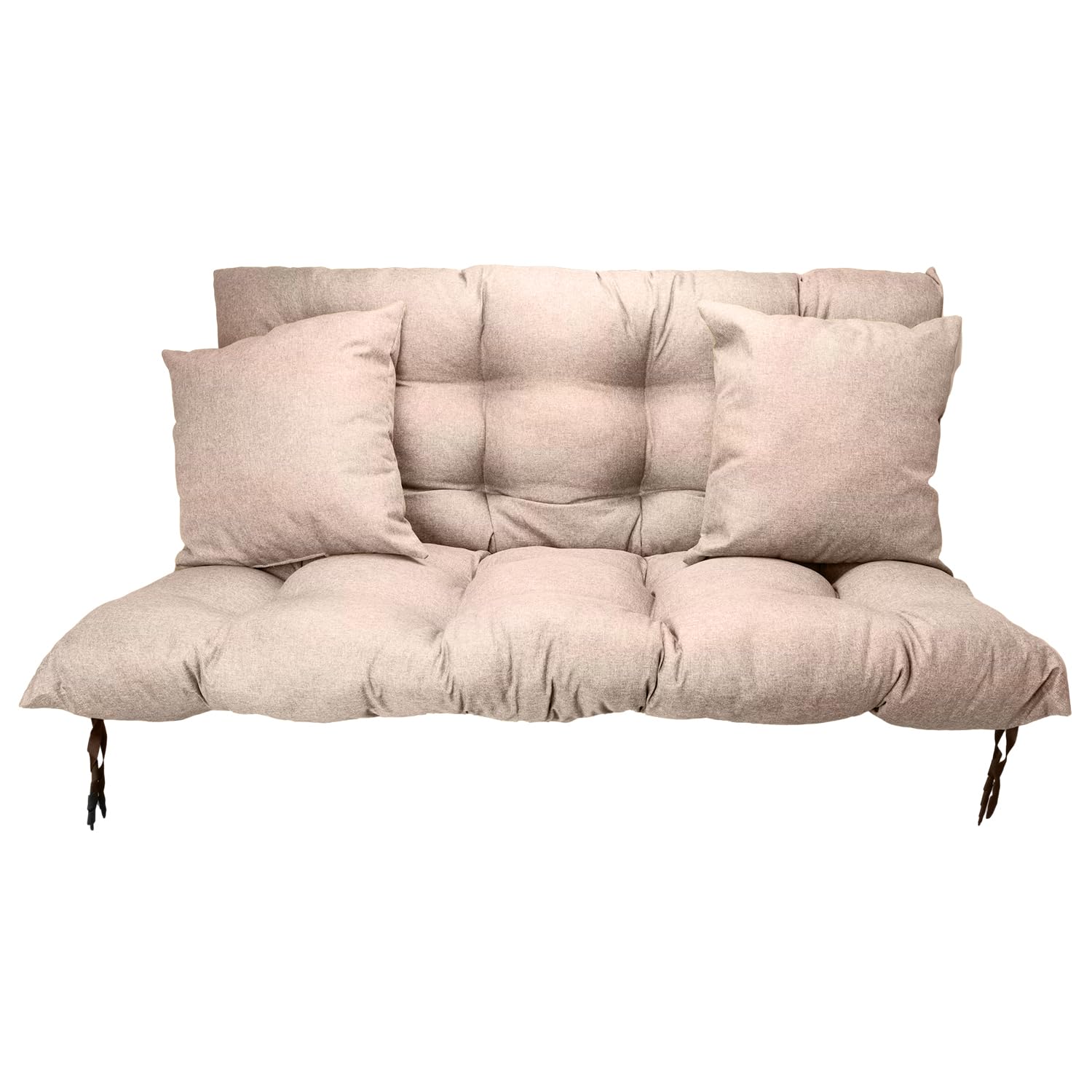 Cuscino Dondolo Da Giardino 3 Posti 160x50x60 - Per Divanetto, Panca, Pallet - Con 2 Cuscini 45x45 cm - Resistente Alla Muffa E All'umidità - Base antiscivolo, Imbottitura spessa - Beige