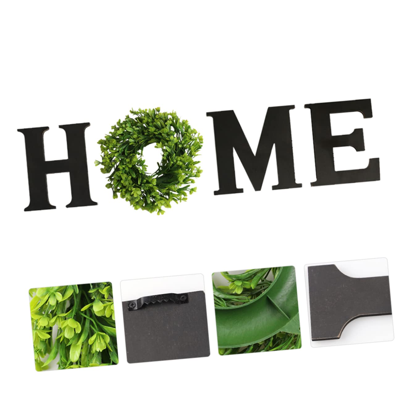 Adorno Colgante de Madera Home, Letras Negras para Pared