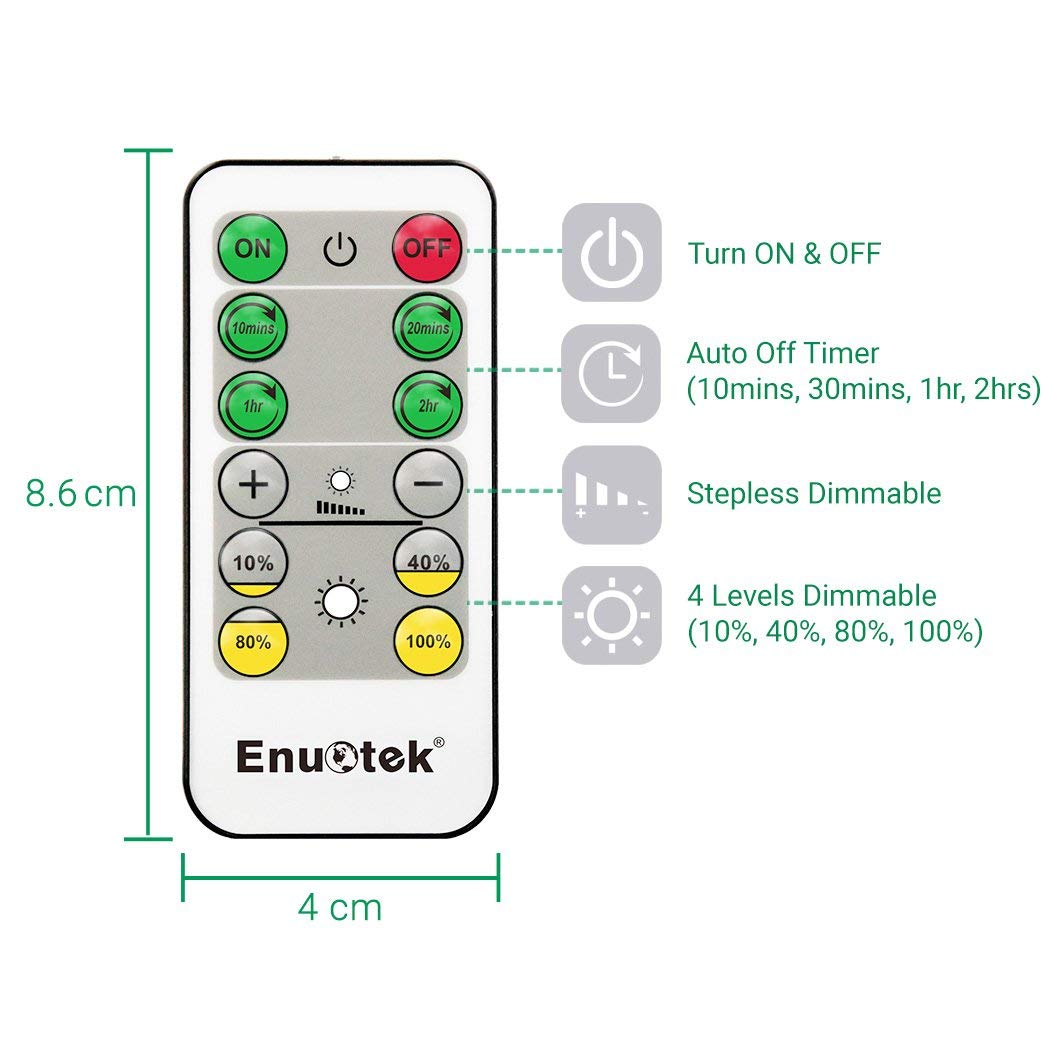 ENUOTEK Lampara Aplique Pared de Lectura Foco LED Regulable, Luz Mesita de Noche Dormitorio LED con Enchufe, Interruptor Tactil y Control Remoto, 3W Luz Neutra 4000K, 1X Lampara y 1X Control Remoto