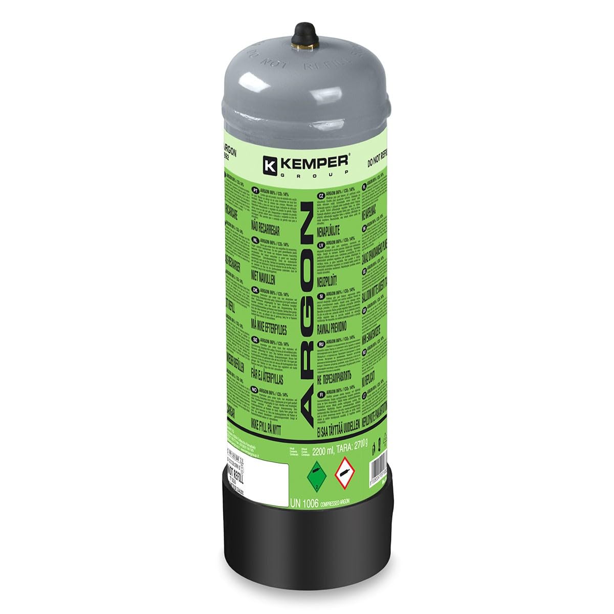 Bouteille argon Kemper 2,2Lt Blanc 5692 gaz soudage TIG MIG