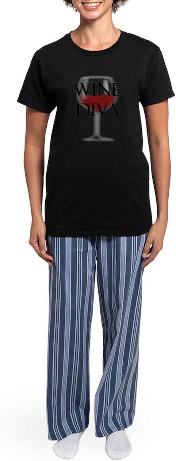 CafePress Wine Diva Pajamas Womens Novelty PJ Sleepwear