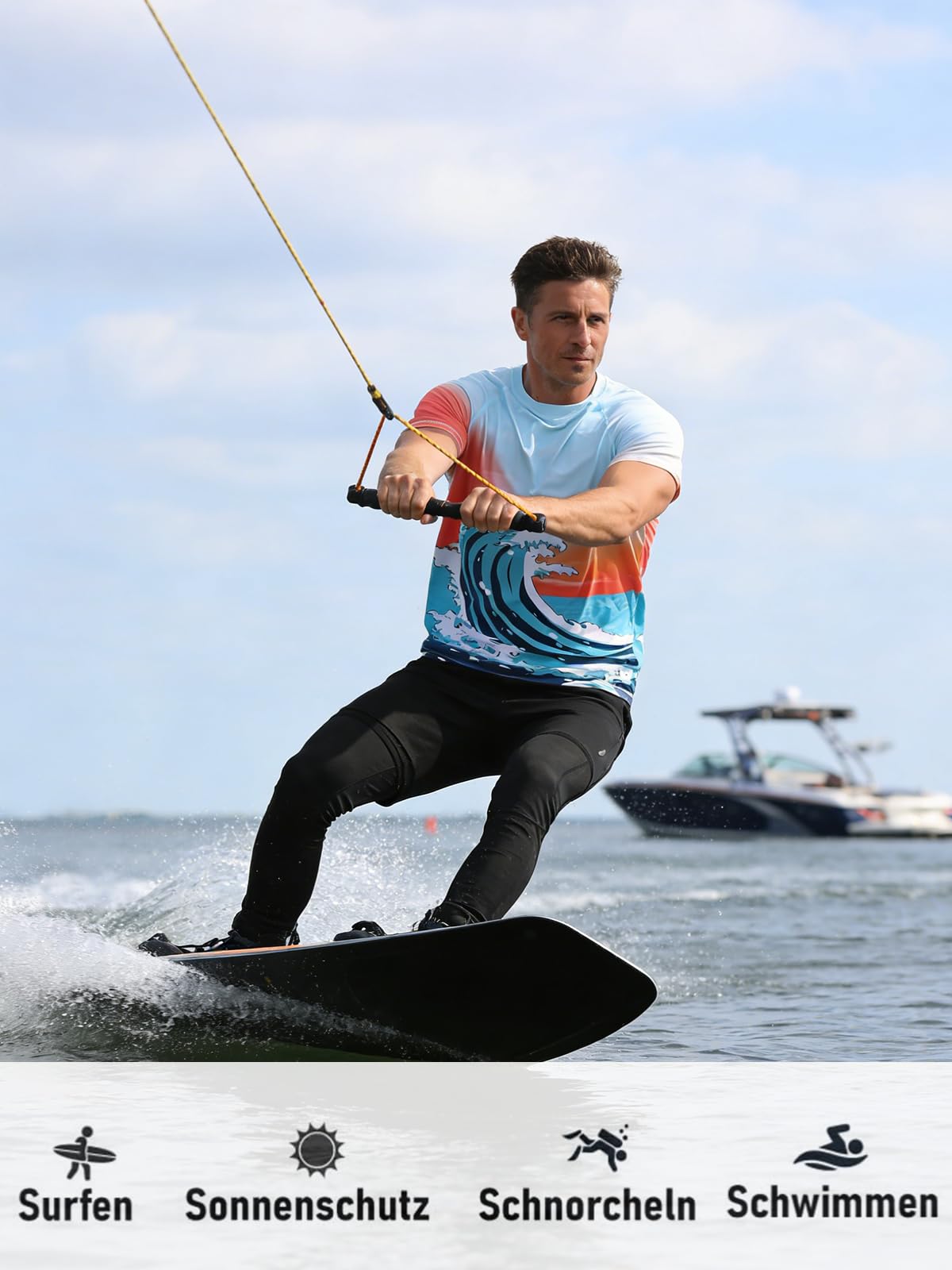 VAYAGER Rash Guard da Uomo Maglietta da Bagno UPF 50+, ad Asciugatura Rapida, vestibilità Comoda, per Surf