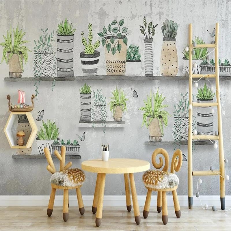 Papier peint 3D petites plantes fraîcheur chambre à coucher