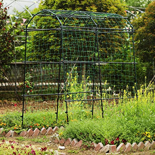 Lalahoni Garden Arch Trellis For Climbing Plants Outdoor - 7 Ft Tall Arbor Large Tunnel Trellis, Metal Plant Support Archway For Climbing Vine Vegetables/Fruits/Flowers Yard Lawn - Lightweight, Black #TOP6