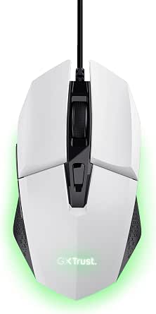 Spirit Of Gamer | Mouse Gaming Biancocablato PC 12800 DPI | Mouse RGB con 8 Pulsanti Programmabili di cui 1 Rapid Fire | 13 Effetti di Retroilluminazione | Ergonomico con Appoggio per Pollice