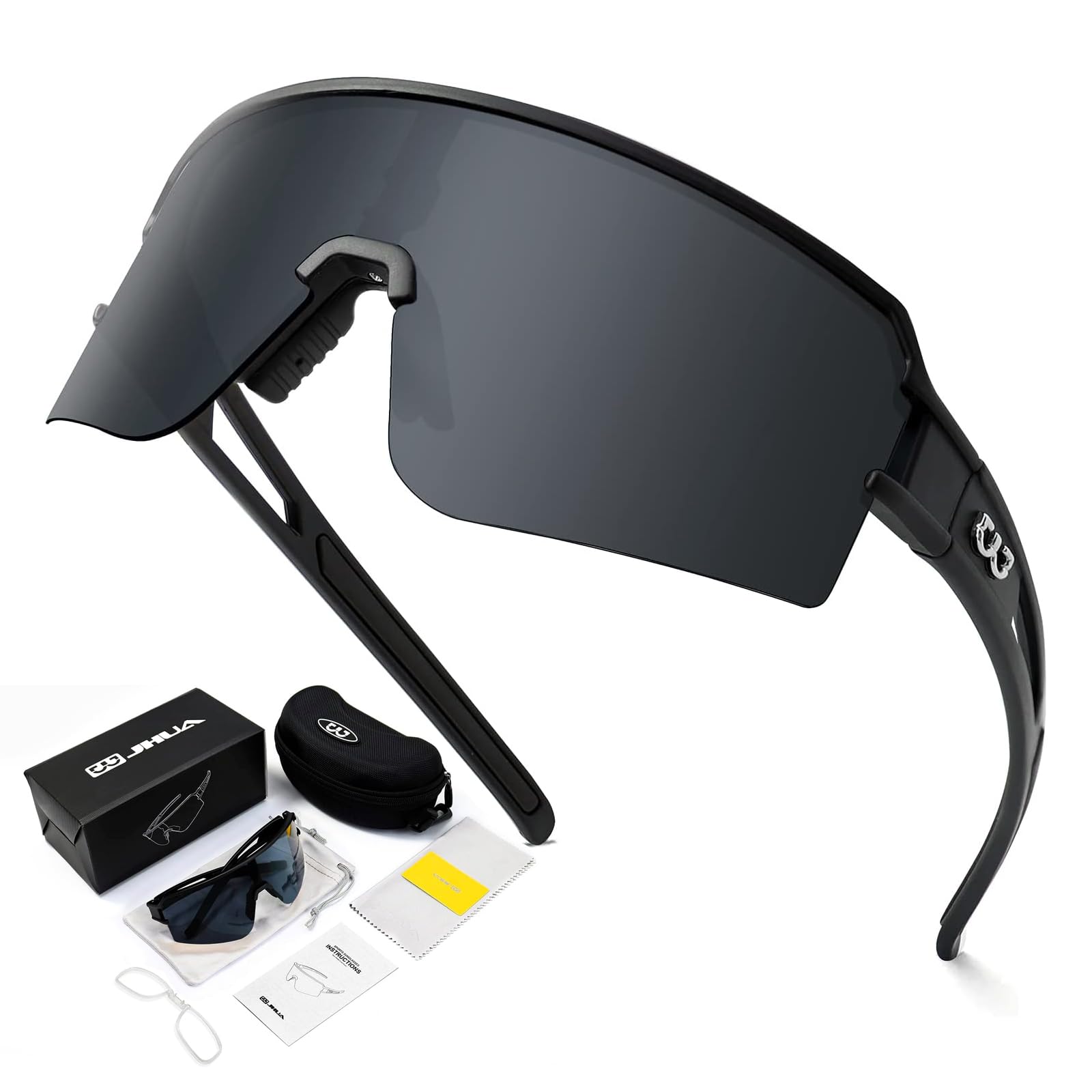 SPOSUNE Polarisierte Fahrradbrille für Männer und Frauen, UV400-Schutz, Sport-Sonnenbrille für Baseball, Laufen, Angeln, Reiten