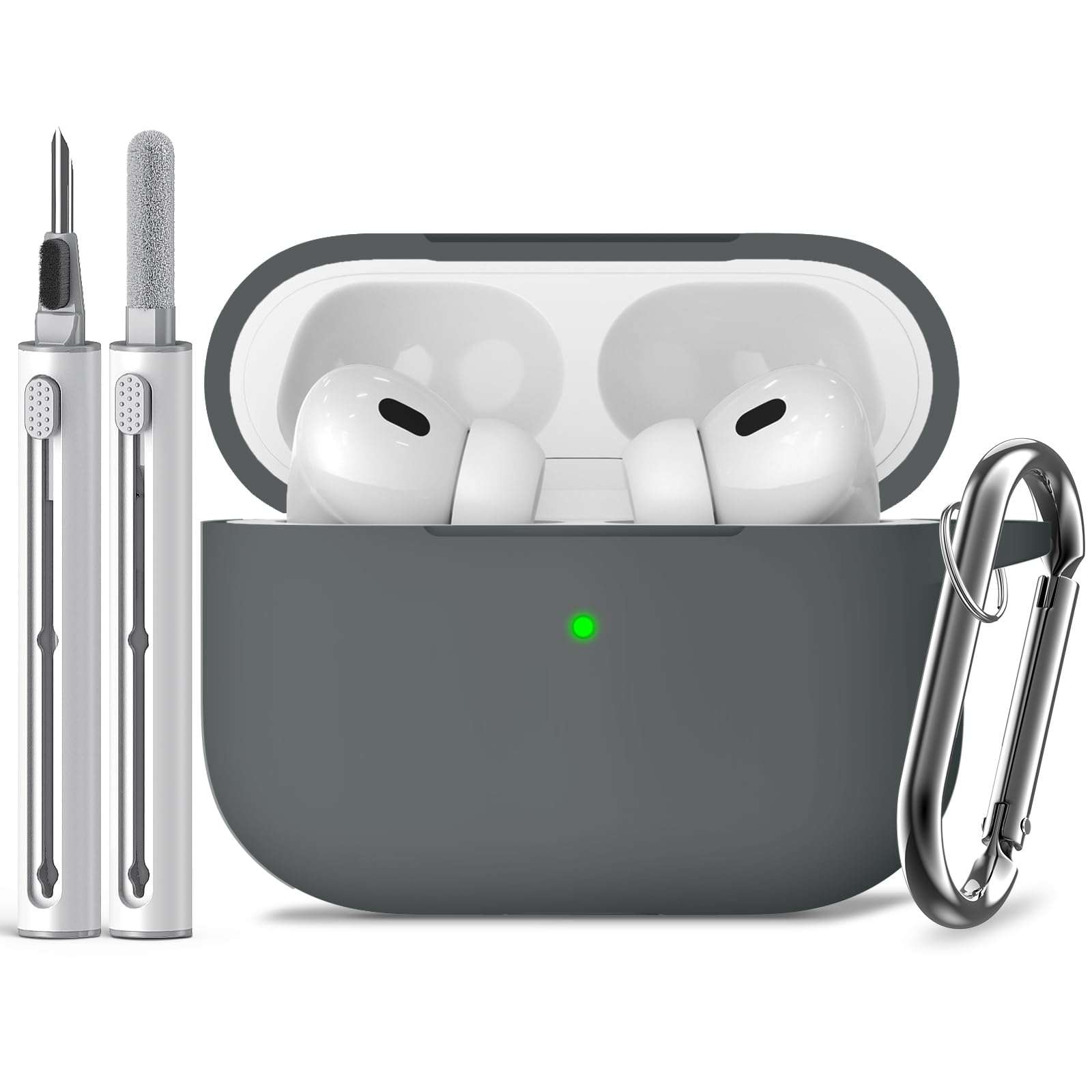 Inesore Compatible with AirPods Pro 3 Case with Cleaning Kit, Silicone Protective Case Cover for Apple Air Pods Pro 3rd (2025), Unisex Design - Black — view 69