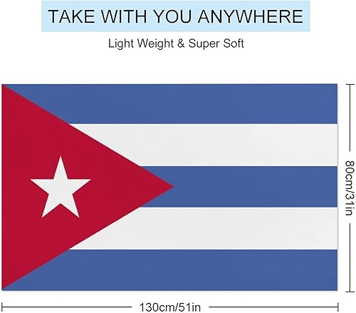 Miniatura 2 de Toalla de playa con bandera cubana, de gran tamaño, súper suave, ultrafina, absorbente, toalla de playa para viajes, secado rápido, toalla de doble