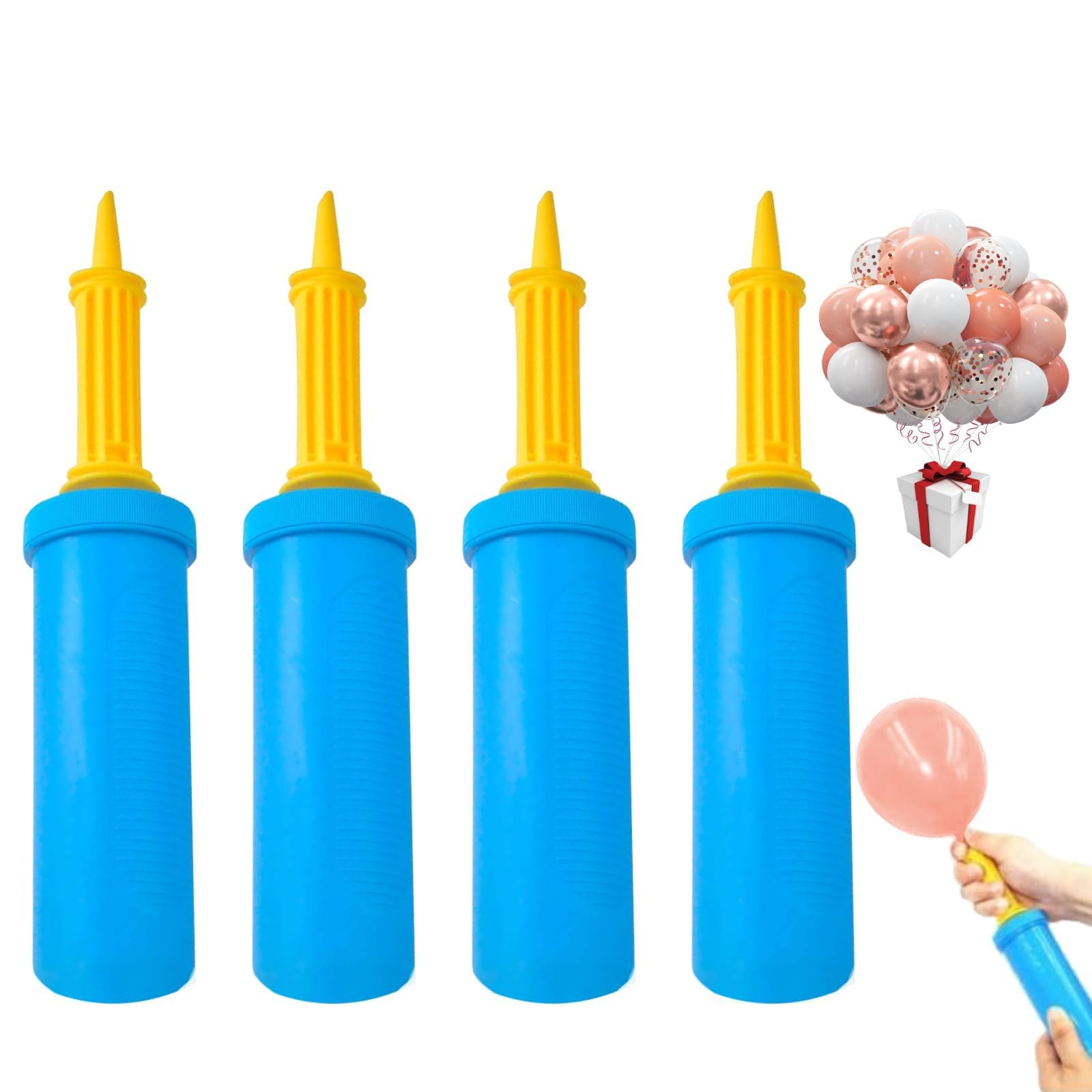 4 Bombas de Globos, Bomba para Globos, Bomba de Globos de Mano, Bomba de Globos, Bomba de Aire, para Fiestas, CumpleañOs, Bodas
