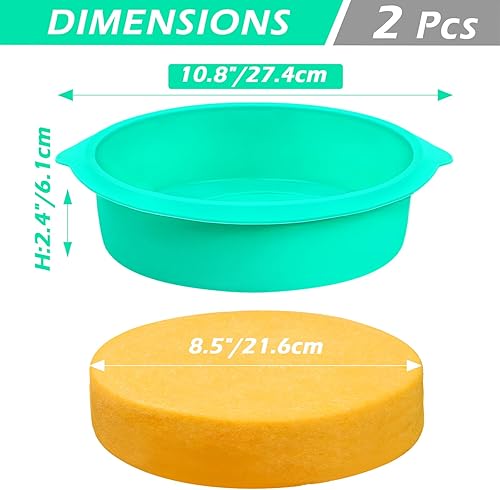 Miniatura 2 de Kamehame - Molde redondo de silicona para tartas de 7.9in para hornear, color verde menta, sin BPA, antiadherente