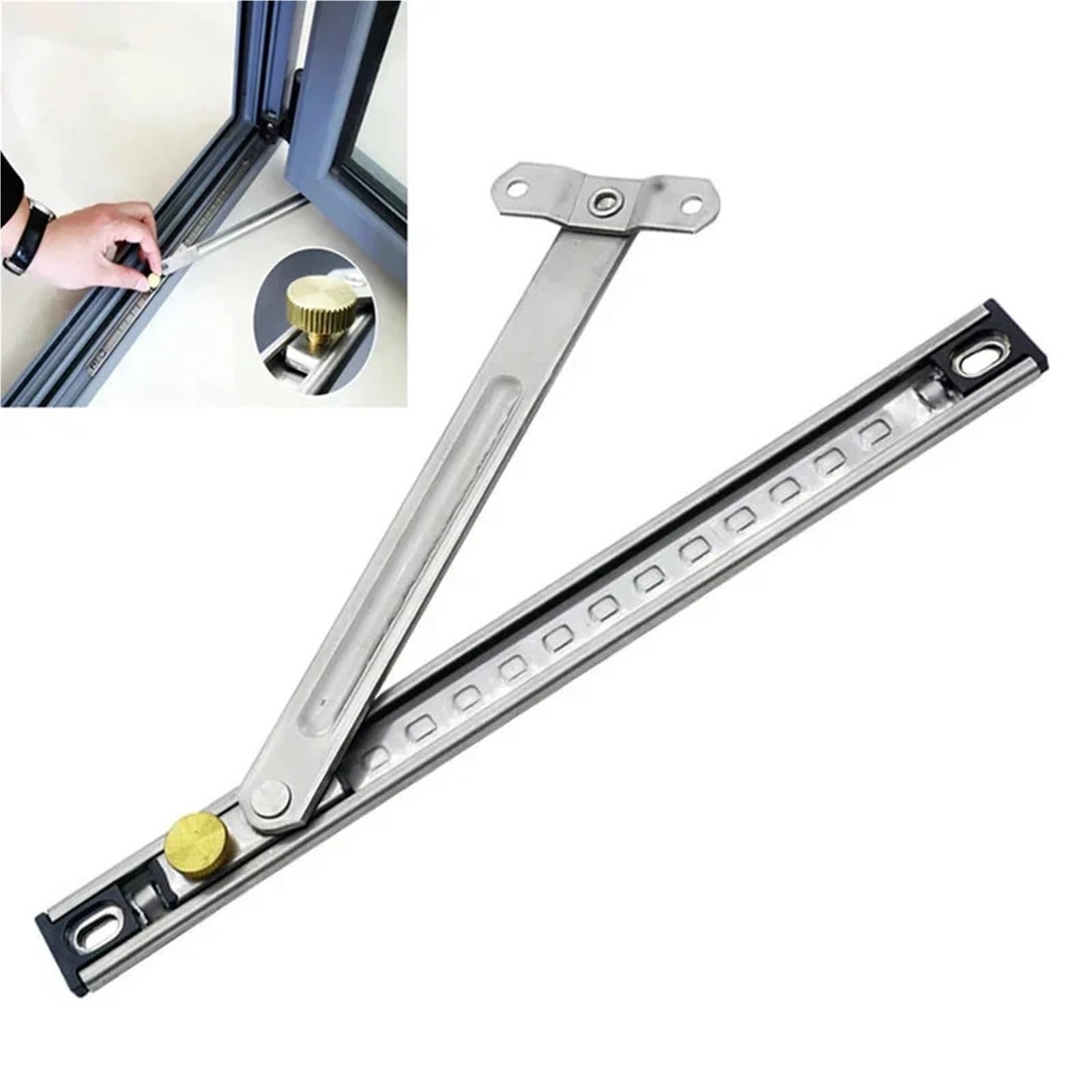 Bryske A Type-Punch 10 Pack Window Restrictor Safety Locks, Stainless Steel Windproof Brace Stopper For Windows