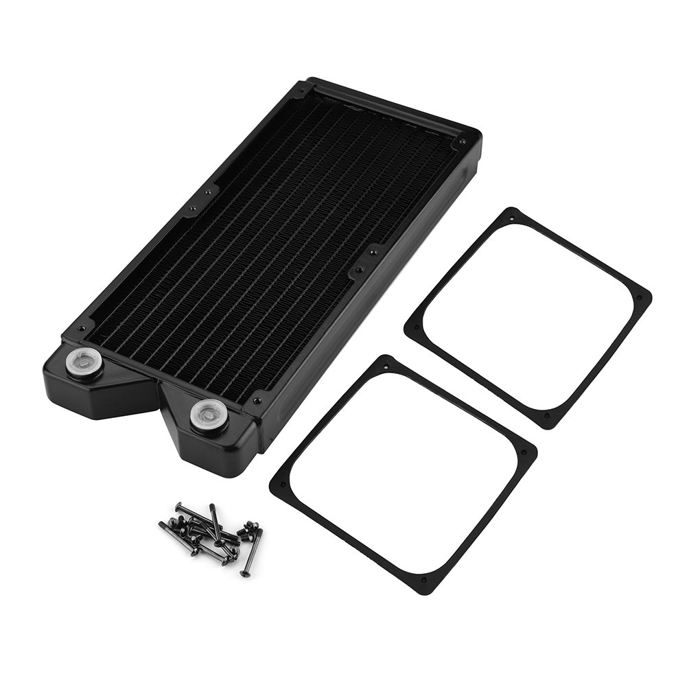 Wydajny Radiator Chłodzony wodą G1/4, Trwała Miedziana i Stalowa Chłodnica do Komputerów PC, Niezbędne Rozwiązanie Chłodzące do Gier i Stacji Roboczych, łatwa Instalacja (240)
